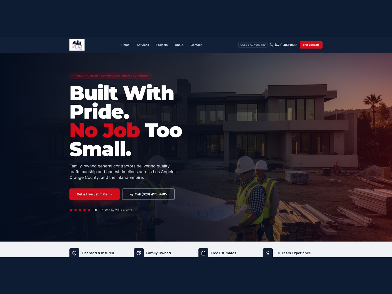 Screenshot of A1PM Contracting